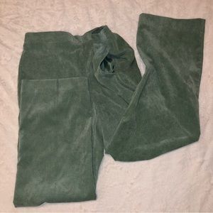 Alfred Dunner Size 10 Green Micro Cord Pull on Elastic Waist Grandma Core Pants